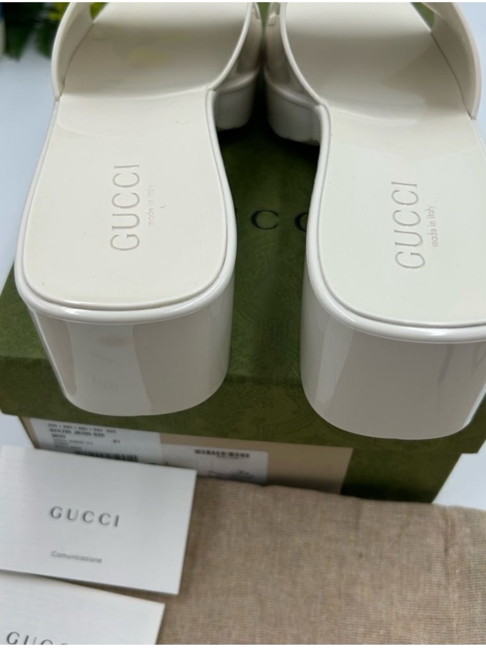 Gucci, rubber block, low heel slides, size 41 made in Italy - Picture 5 of 6